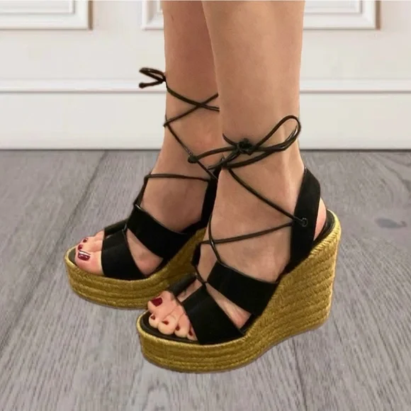 NEW IN BOX SAINT LAURENT LACE UP ESPADRILLES - Picture 5 of 13